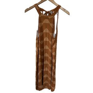 Hawaii's Finest Hawaiian Tribal A-Line Flowy Back Tie Halter Dress L